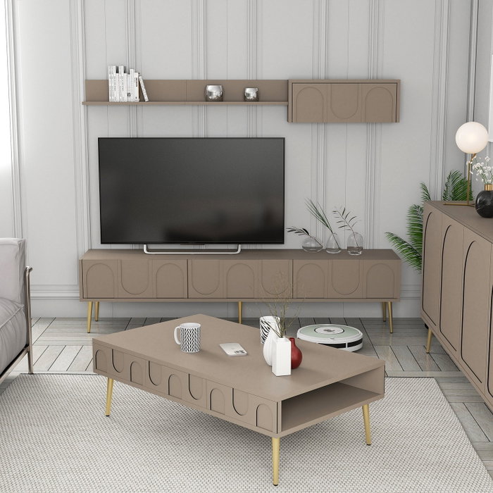 Hanah Home Lyon 3 - Atlas, Gold Hanah Home Lyon 3 - Atlas, Gold